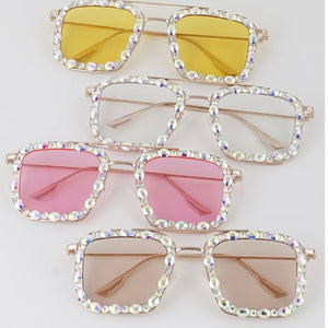 Iridescent Rhinestone Sunglasses