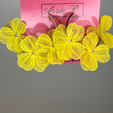 Gold Hoops with Yellow Flowers