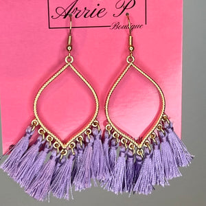Purple Fringe Earrings