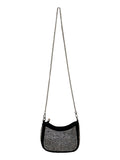 Black and Silver Rhinestone Crossbody Bag