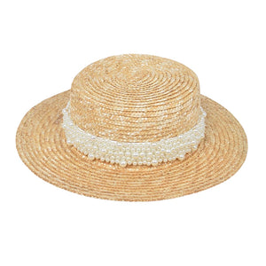 Khaki Pearl Straw Hat