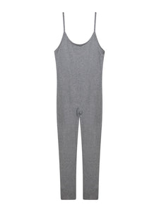 Gray Tight Fitted Jumpsuit (Curvy)