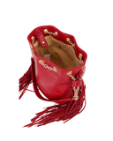 Red Fringe Bucket Bag