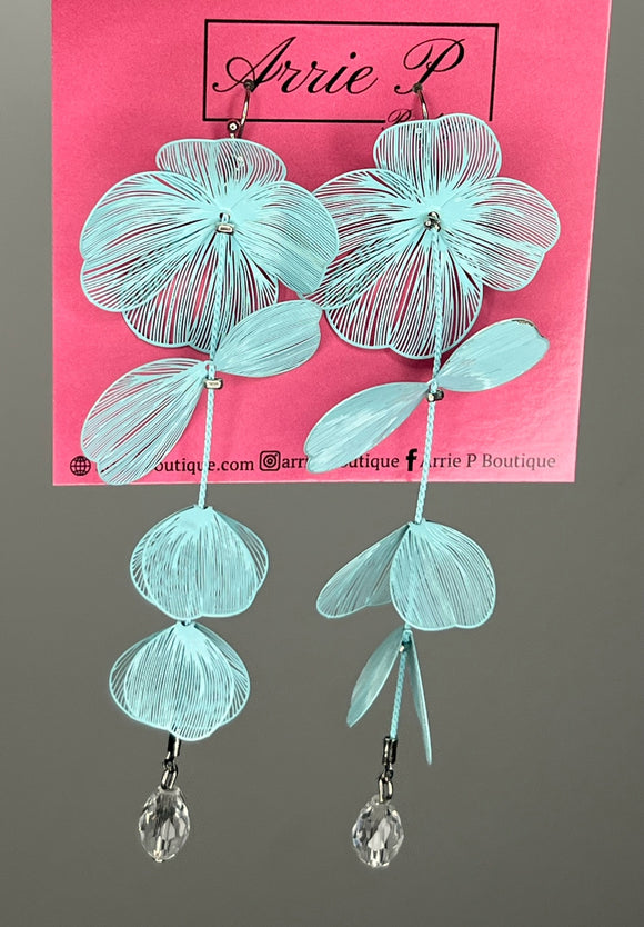 Light Blue Flower Earrings