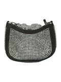 Black and Silver Rhinestone Crossbody Bag