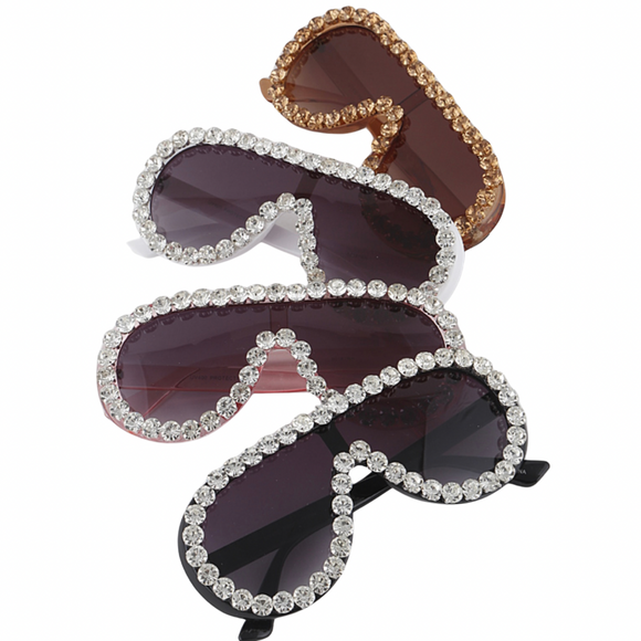 Rhinestone Shield Sunglasses