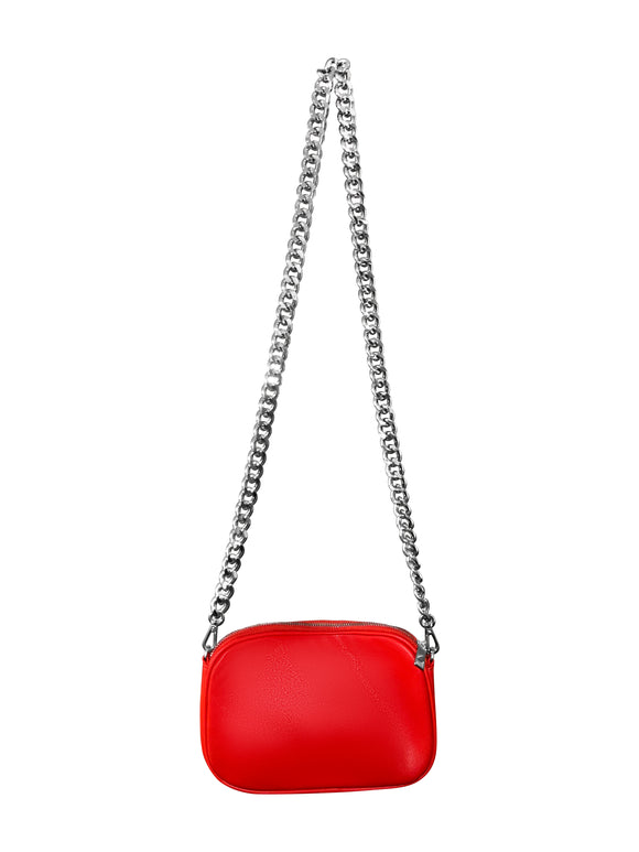 Coral Silver Chain Crossbody