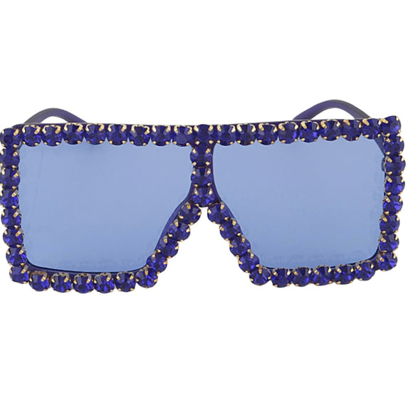 Blue and Gold Rhinestone Sunglasses