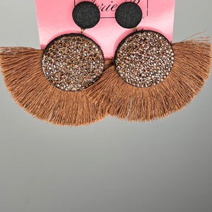 Brown Fringe Earrings