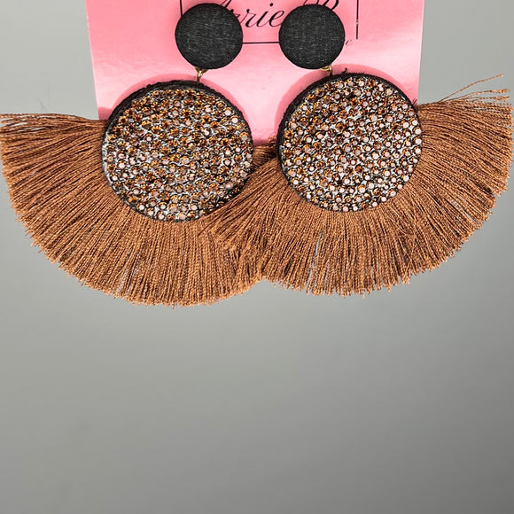 Brown Fringe Earrings