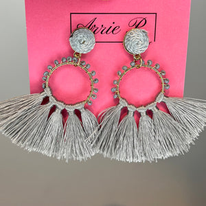Gray Fringe Earrings