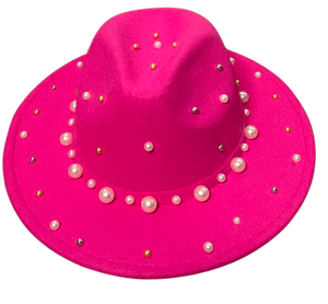 Fuchsia Pearl Fedora
