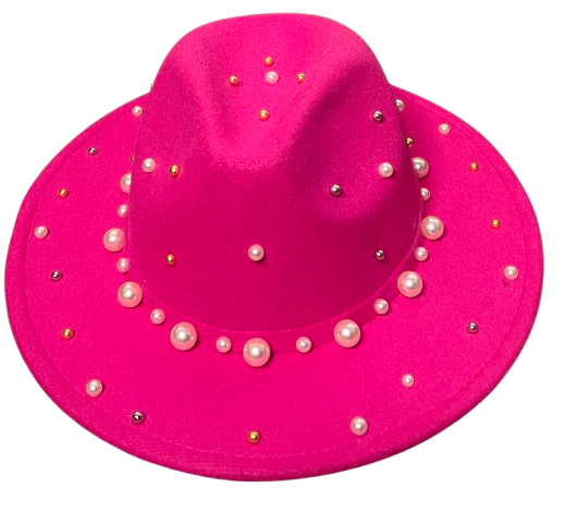 Fuchsia Pearl Fedora
