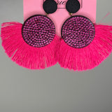 Fuschia Fringe Earrings
