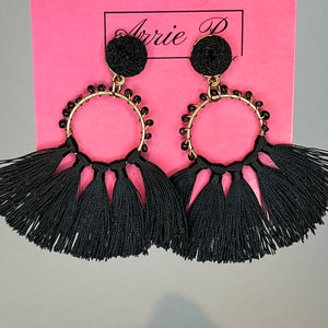 Black Fringe Earrings