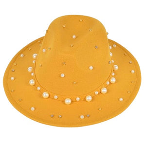 Yellow Pearl Fedora (Gold Pearls)