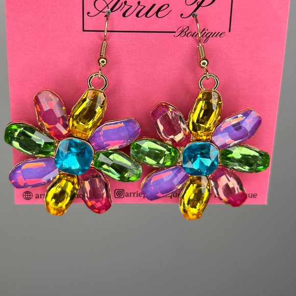 Flower Gem Earrings