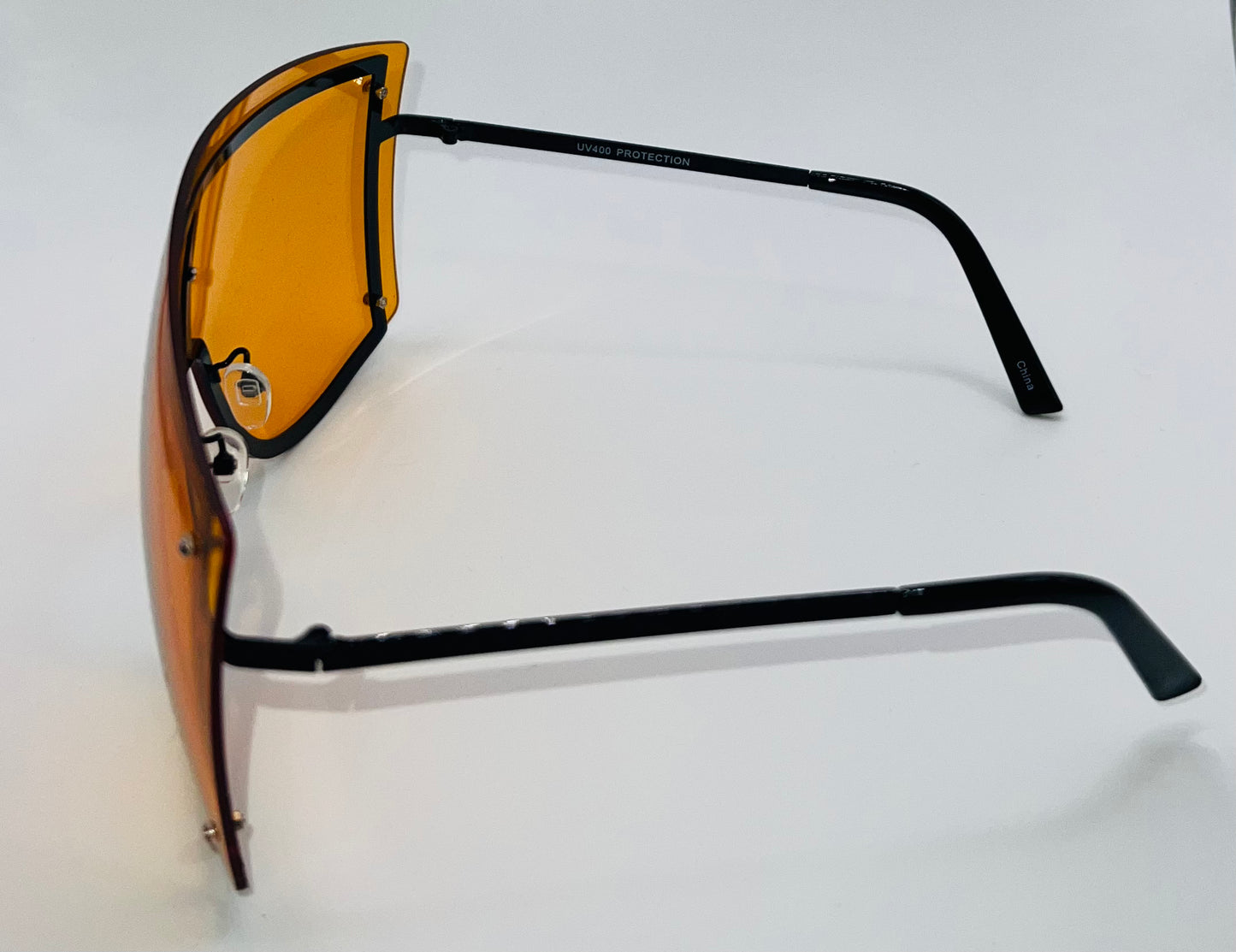 Orange and Black Oversized Shield Sunglasses