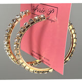 Small/Medium Gold Rhinestone Hoops