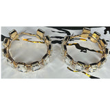 Gold S/M Rhinestone Chunky Hoops