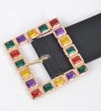 Black Multi Color Gemstone Belt (s-m)