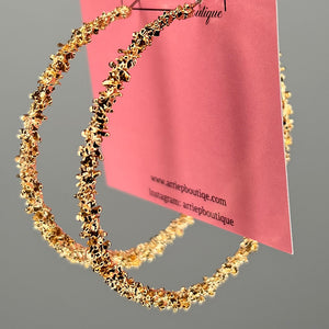 Medium Gold Textured Hoops