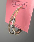 Gold Double Gem Hoops