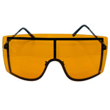 Orange and Black Oversized Shield Sunglasses
