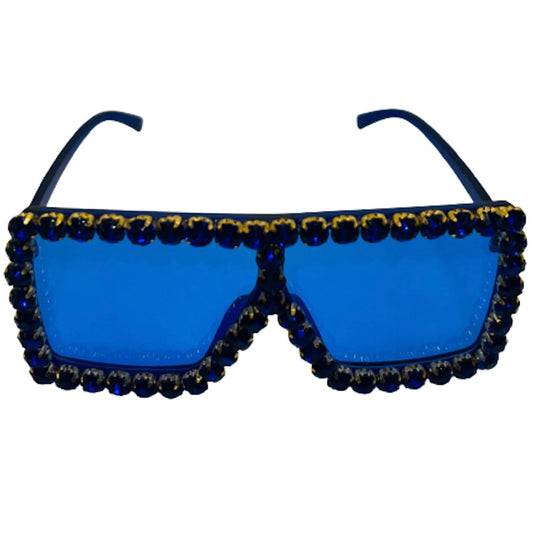 Blue and Gold Rhinestone Sunglasses