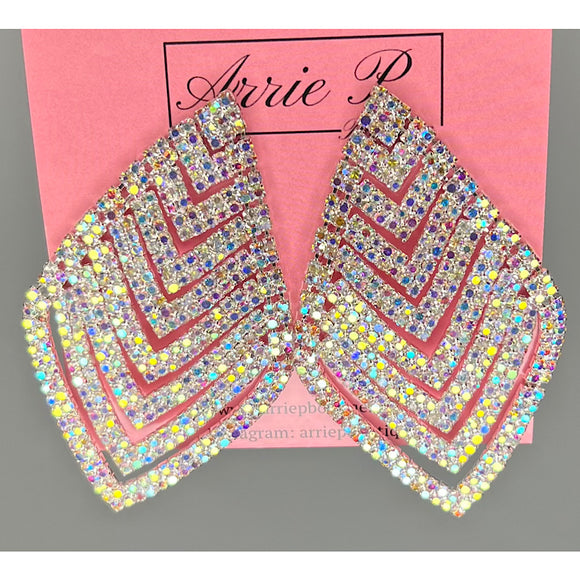 Iridescent Layered Leaf Earrings
