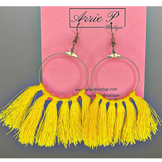 Yellow Fringe Earrings