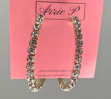 Small/Medium Gold Rhinestone Hoops
