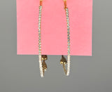 Gold Half Stone Earrings Medium/Large