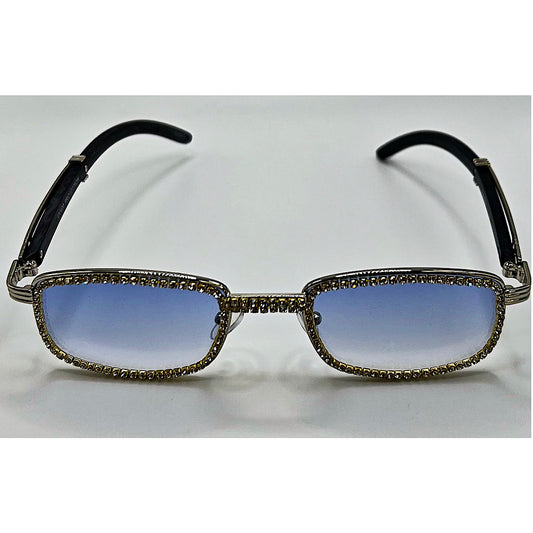 Gold and Black Rhinestone Sunglasses