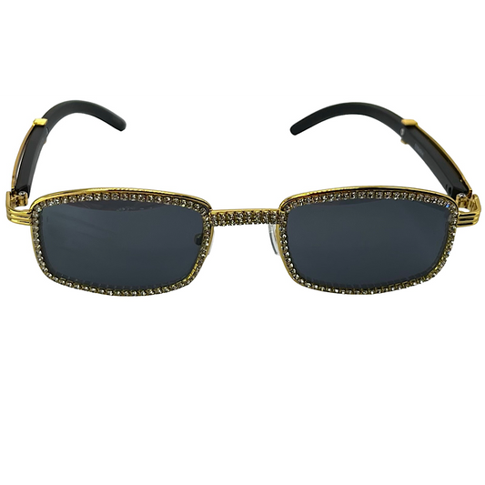 Black and Gold Rhinestone Sunglasses