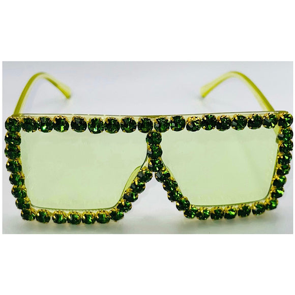 Limegreen Rhinestone Sunglasses