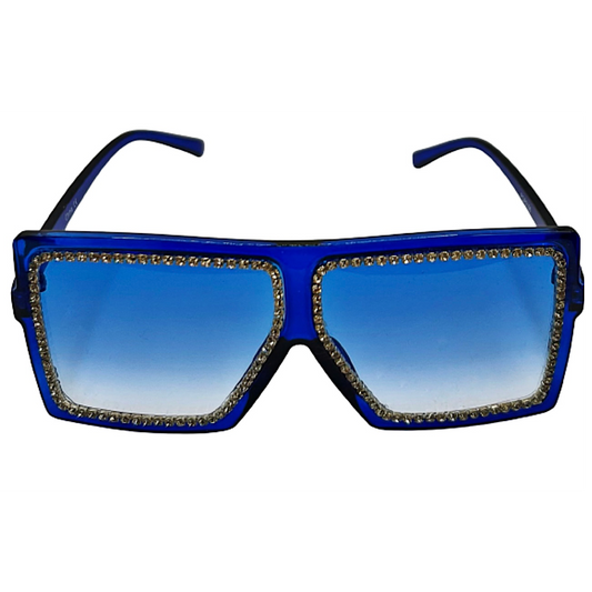 Blue Mini Rhinestone Sunglasses