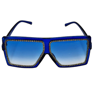 Blue Mini Rhinestone Sunglasses