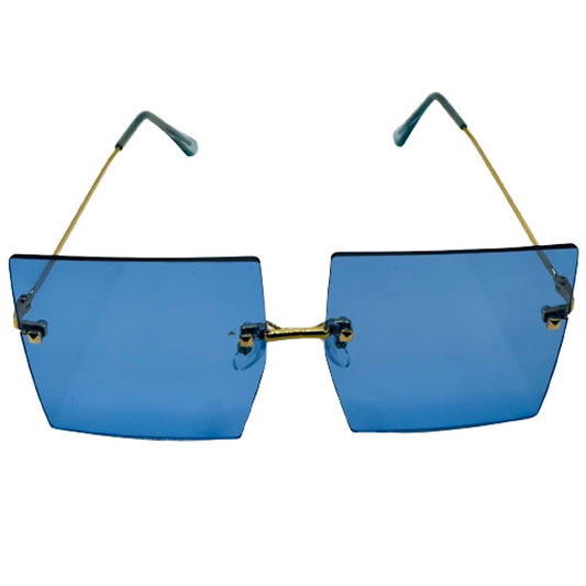 Blue and Gold Square Sunglasses