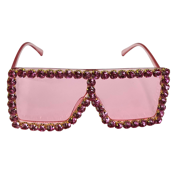 Pink Rhinestone Sunglasses