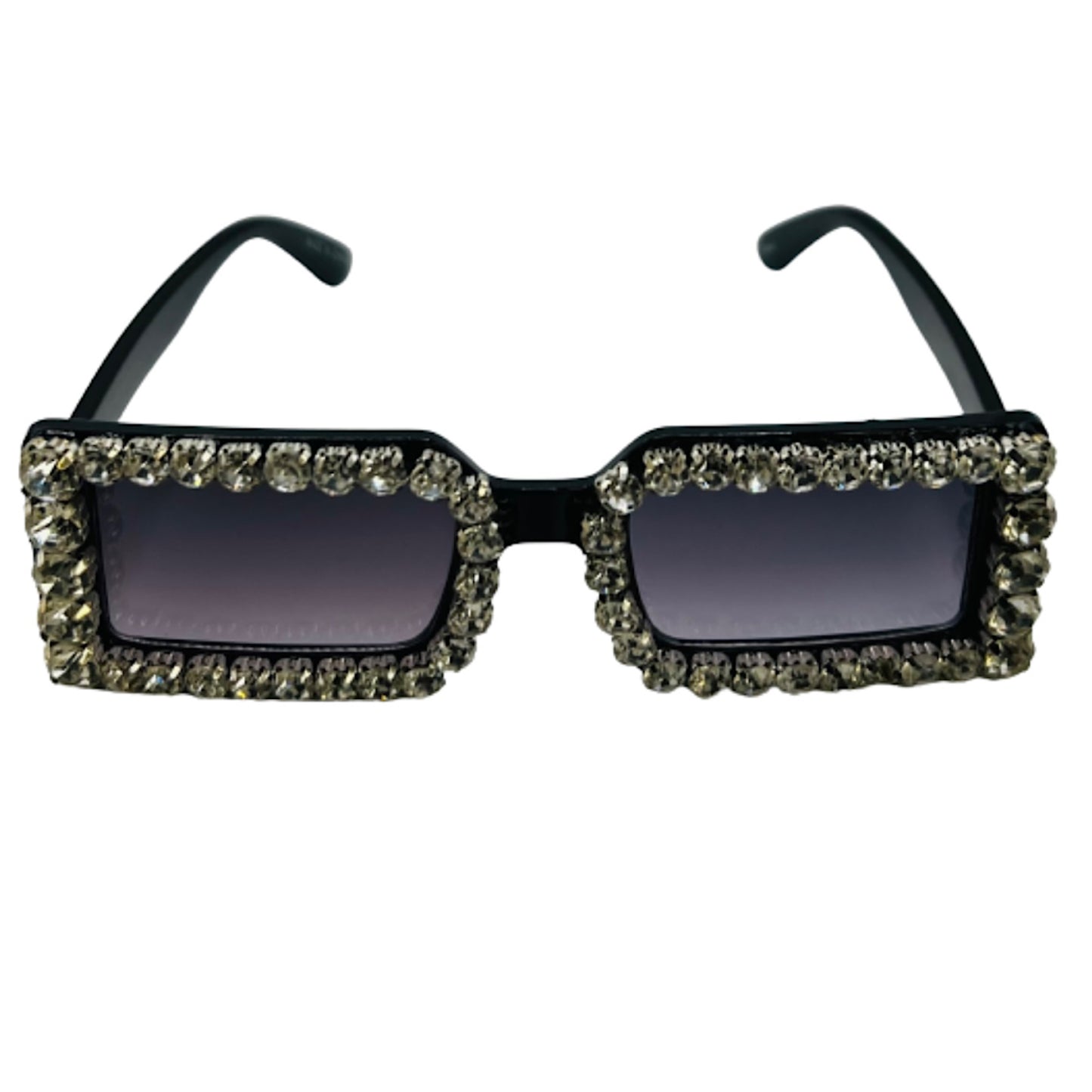 Black Rhinestone Square Sunglasses